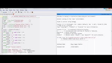 Program python untuk konversi nilai Total Tugas UTS dan UAS ke ke Huruf (A,B,C,D atau E)
