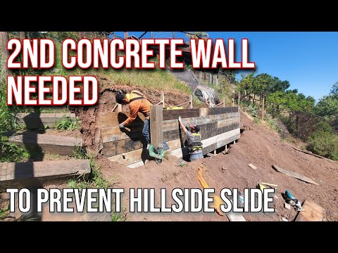 How to Build CONCRETE Retaining Wall On A Steep Slope 2021|Bay Area