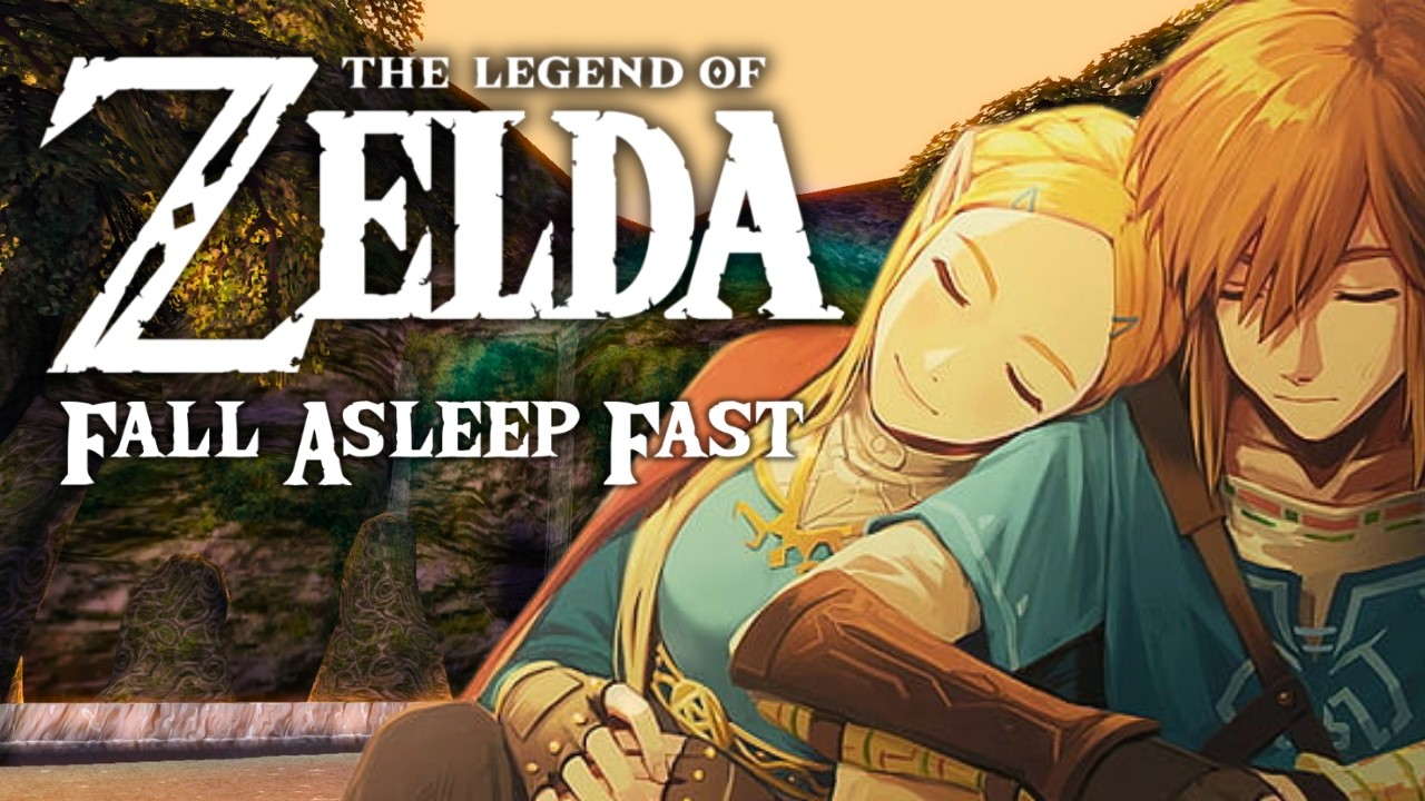 fall asleep to a gentle waterfall | 10Hr Zelda music for sleep