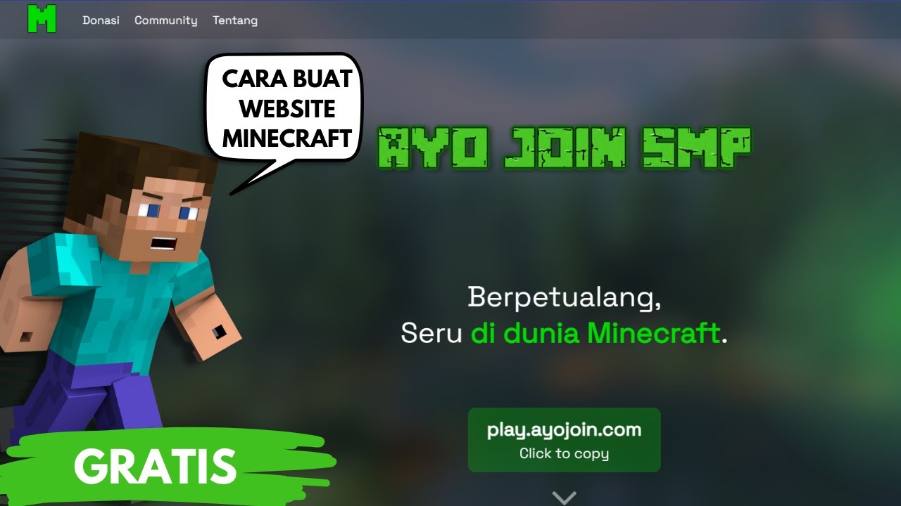Cara Membuat Website Server Minecraft GRATIS SELAMANYA - YouTube
