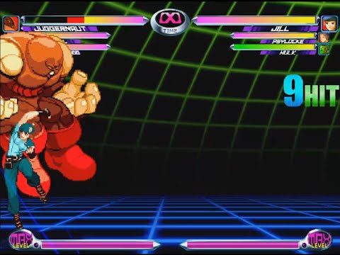 MvC2: Jill Zombie Combo to Corner Crossup 80% Sequence