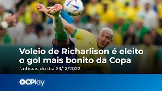 Voleio de Richarlison ganha prêmio de gol mais bonito da Copa do