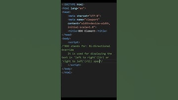 bdo element in html @ensolutions5210 #coding #shorts #youtubeshorts