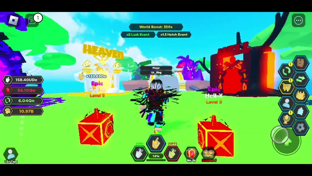 Trying to get a rainbow pet in Tapping Legends X