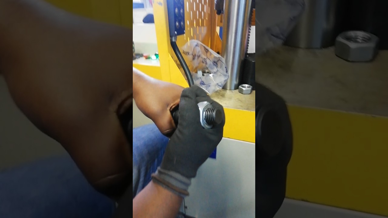 STUCK M36 NUT AFTER PROOF LOAD TEST IN MECHANICAL TESTING LABORATORY USING TENSILE MACHINE