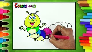 diy caterpillar rainbow coloring for kids how to draw caterpillar kids