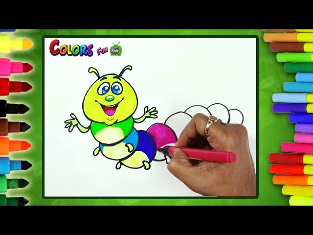 Drawing a Caterpillar with Art Markers 