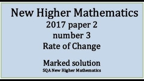 2018 SQA Higher Mathematics Paper 2: 3 Rate of Change