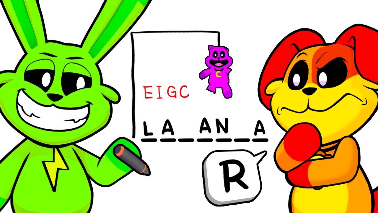 DogDay VS Hoppy no JOGO DA FORCA dos Smiling Critters VR