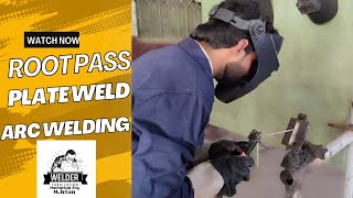 Root pass plate arc welding