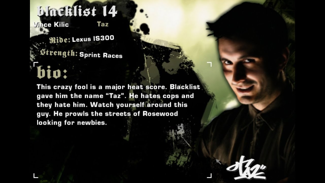 NFSMW #14 OF THE BLACKLIST TAZ