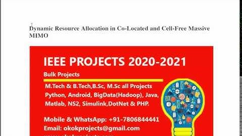 Dynamic Resource Allocation in Co Located and Cell Free Massive MIMO