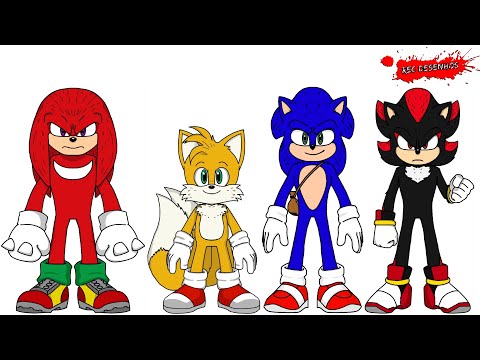 Como Desenhar o Sonic, Tails, Knuckles e Shadow do Filme Sonic 3 | How to Draw Sonic from Sonic 3