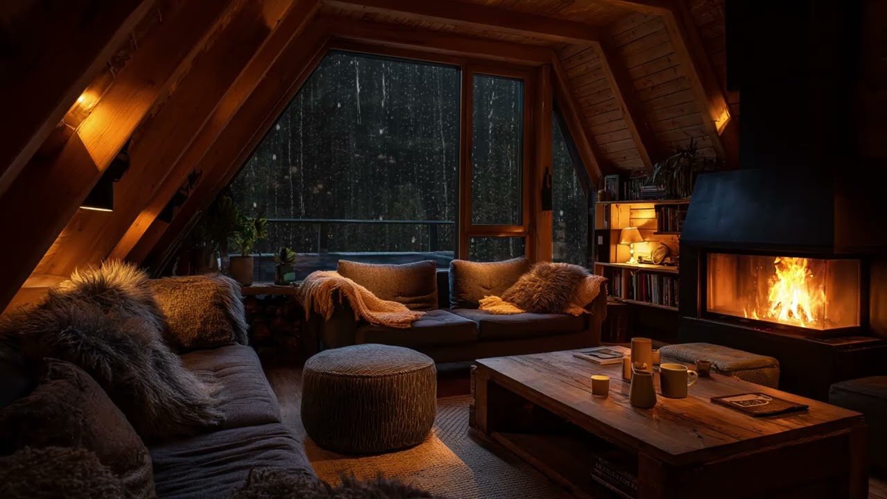 Rain Lulls the Forest Into Silence, Thunder Roars Across the Valley & Fireplace Holds the Night