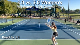 3.0 VS 3.0 Women's Tennis - Full Game + LIVE Commentary
