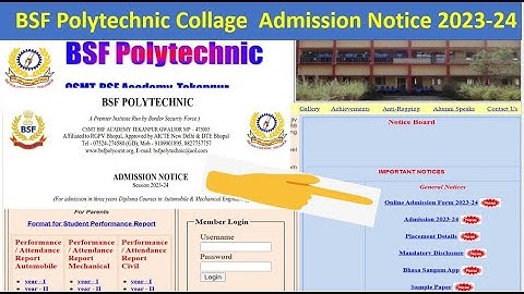 BSF POLYTECHNIC ADMISSION FORM FOR SESSION 2023-24 | Apply Online Or Offline Statred |