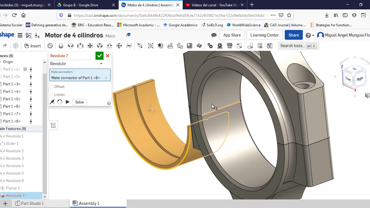 Motor de 4 cilindros Parte Final OnShape - YouTube