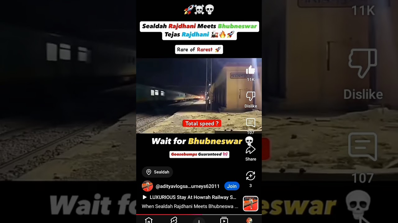 sealdah rajdhani overtake BBS Tajas rajdhani express 