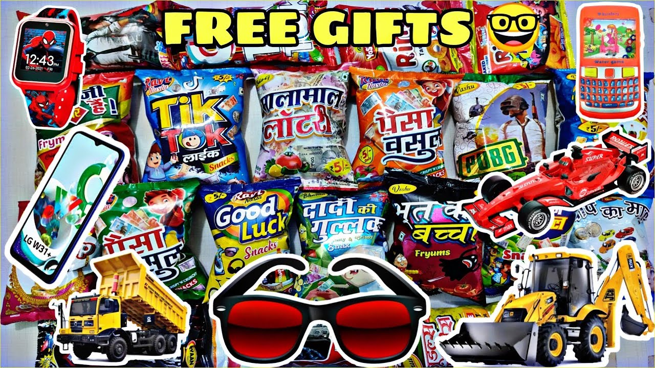 Latest collection of snacks with free gifts and toys inside unboxing and review in hindi