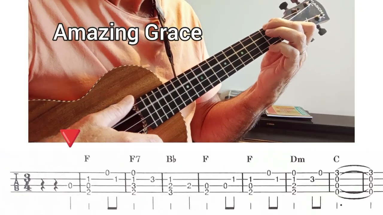 Amazing Grace - Ukulele Chord Melody Tutorial 