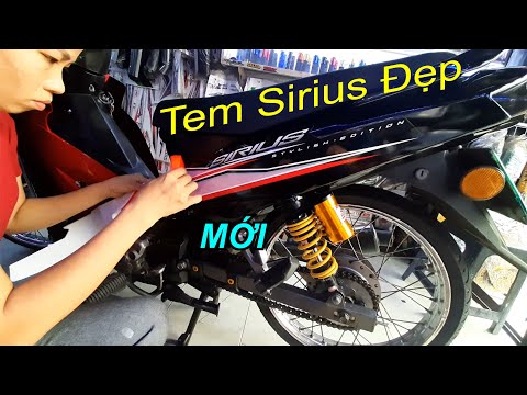 Cách Dán Tem Xe Sirius Tại Nhà Chuẩn Đẹp | Dán Tem Cho Xe Sirius Màu Đỏ Đen