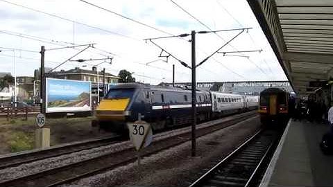Peterborough: trains passing at speed (2012)