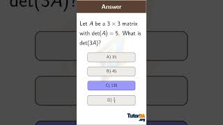 Verify properties of determinants in 30 sec #shorts #math #tutorda