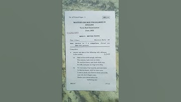 IGNOU MEG:-01 BRITISH POETRY QUESTION PAPER JUNE SESSION 2022