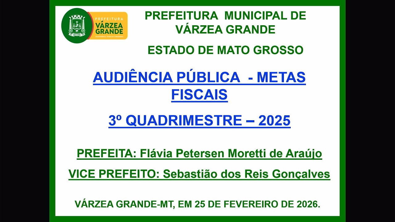 Apresentação de demonstrativos de metas fiscais do último quadrimestre de 2025