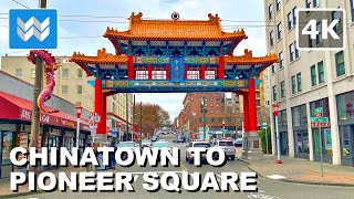 [4K] Chinatown to Pioneer Square in Downtown Seattle WA USA 2024 Walking Tour Vlog & Travel Guide