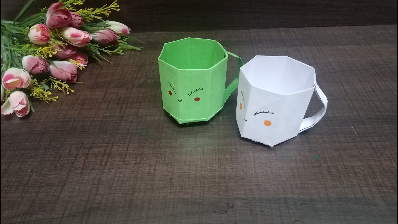 DIY Mini Paper Cup/How to make origami paper cup/Easy origami paper cup ...