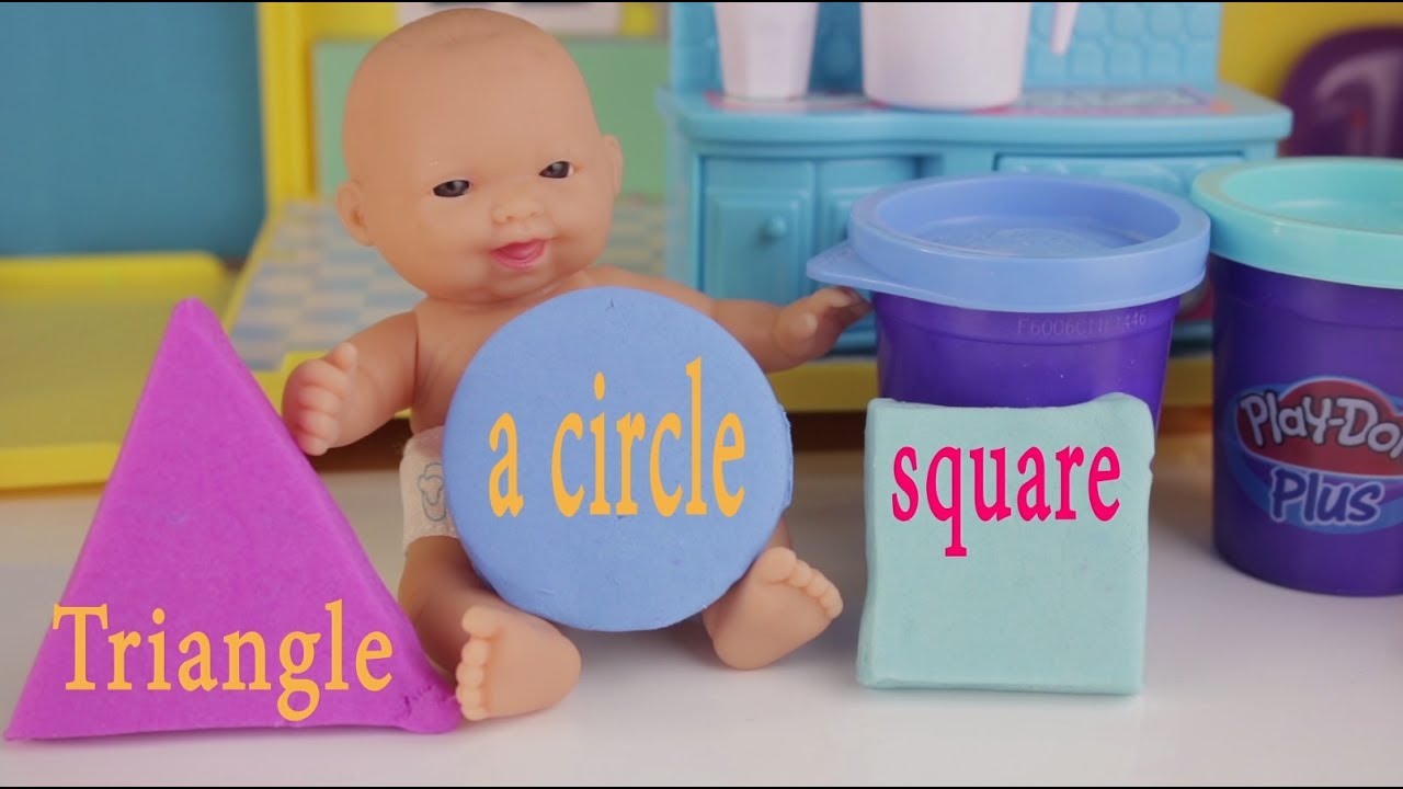 Baby doll  Learn geometric shapes with Play-Doh Plus for kids