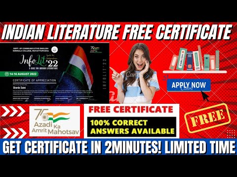 Indian Literature Free Certificate Online | InfoLit'22 Free Certificate | Quiz on Indian Literature