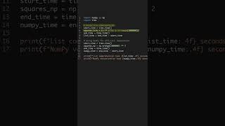 NumPy vs Lists - Speed Boost #shorts