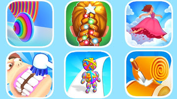 Satisfying  ASMR Mobile Gameplay! ASMR Slicing, Circle Up, Popsicle Stack...