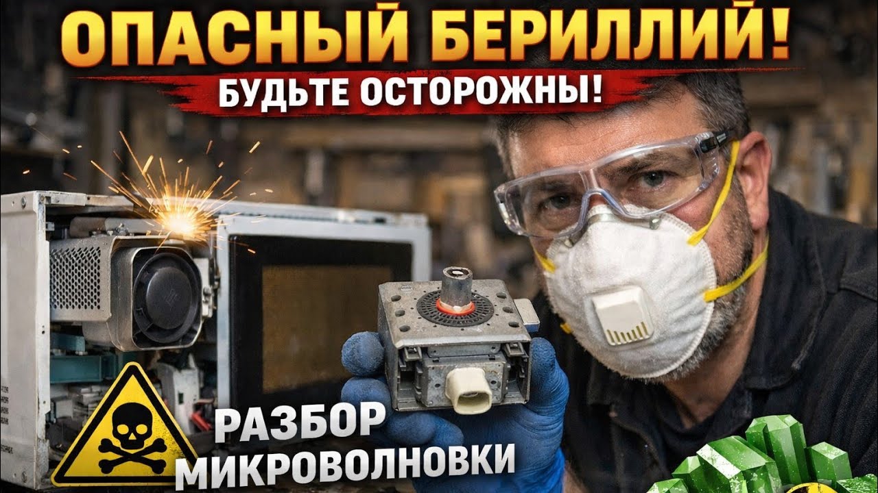 Разбор микроволновки БЕЗ ОПАСНОСТИ ⚠️ Бериллий, магнетрон и польза из мусора.