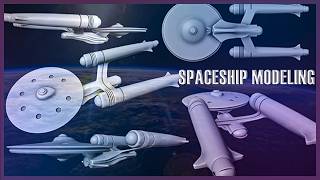 Timelapse Spaceship modeling ECM Blender 3D