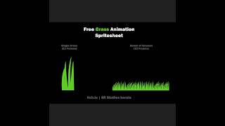 Free 2D animated Grass spritesheet for video game design.cartoon. Unity, Unreal, Godot #gamedesign