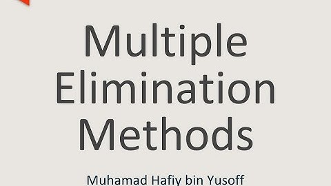 SDP Technical Review Presentation - Multiple Elimination Methods