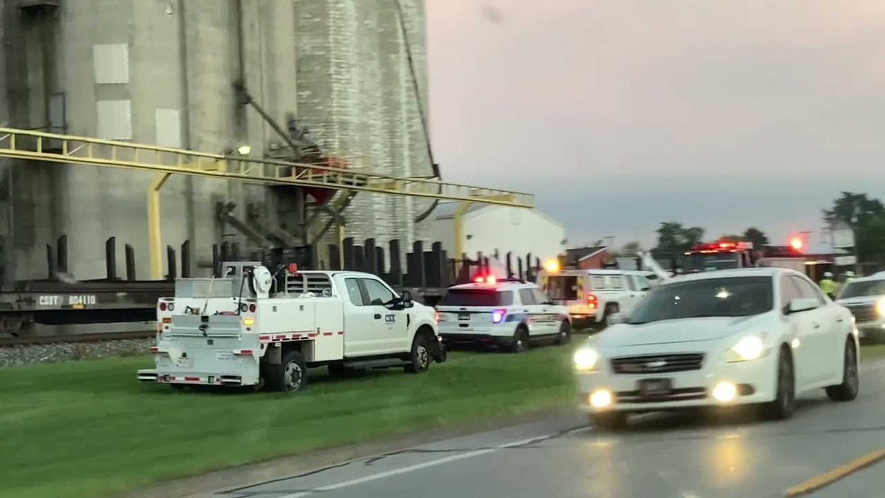 CSX HITS SEMI IN COLUMBUS GROVE! (Excuse language)