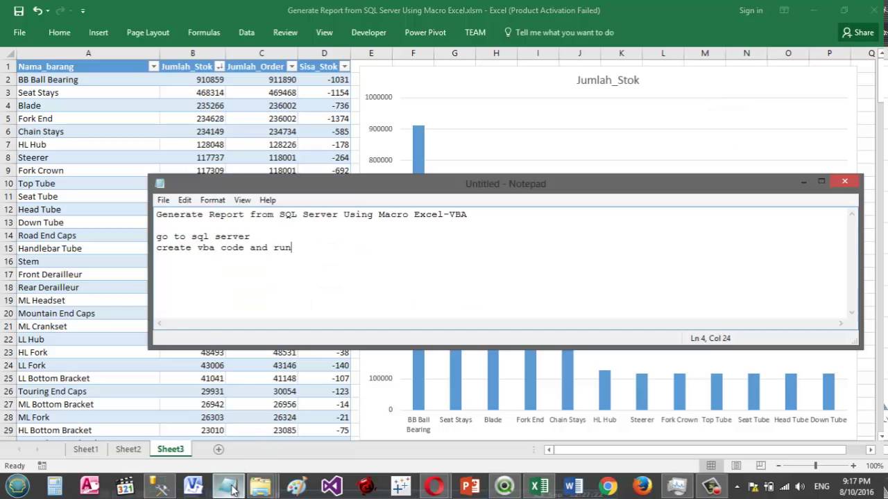 Ms Excel Report Automation From Sql Server Using Vba Excel Youtube 6666