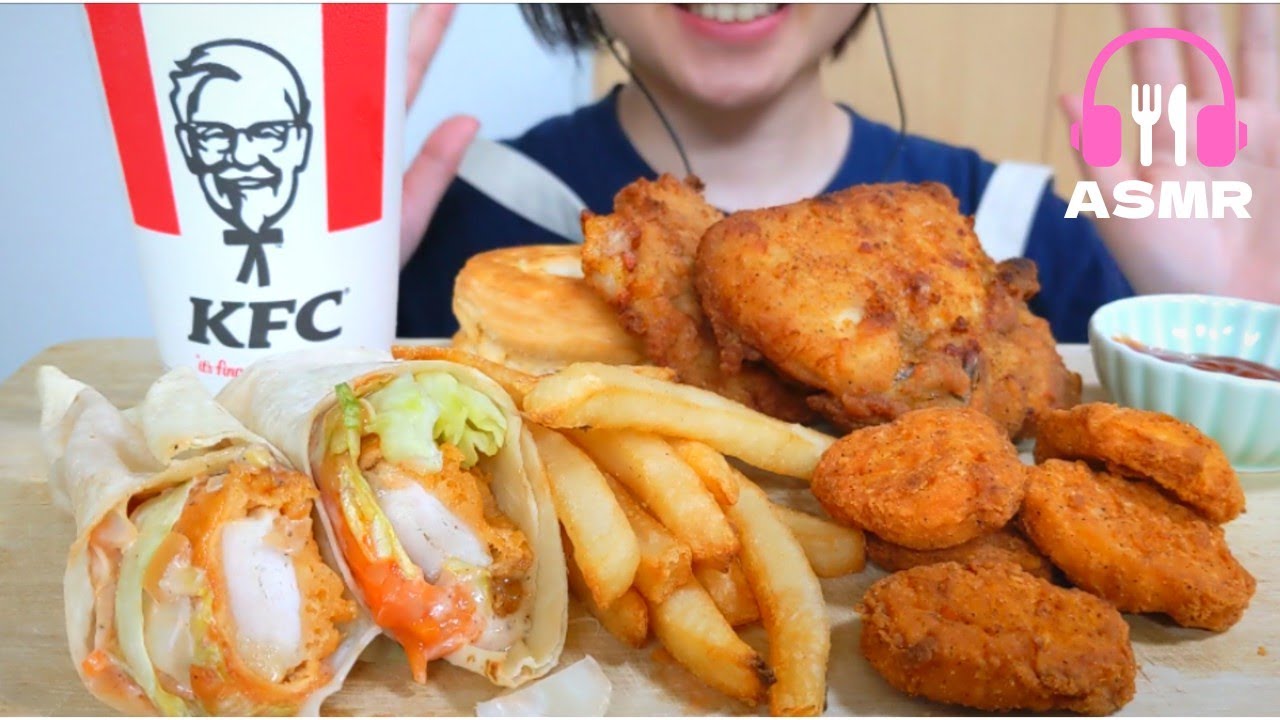 咀嚼音】ケンタッキーフライドチキン！ビスケットは欠かせないよね 