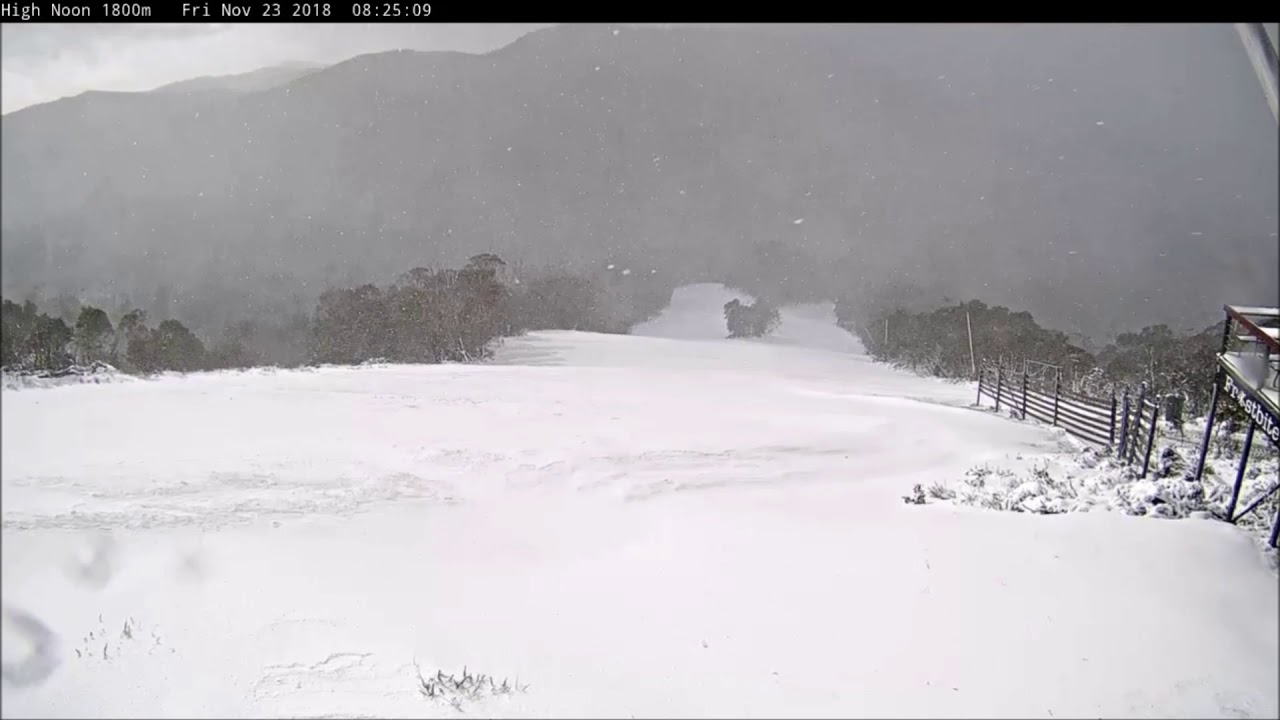 Snow falling Thredbo Ski Resort Australia 23rd November 2018 YouTube