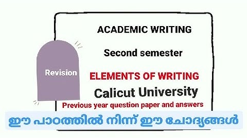 Elements of Writing |Academic Writing / Important questions #calicutuniversity #academicwriting
