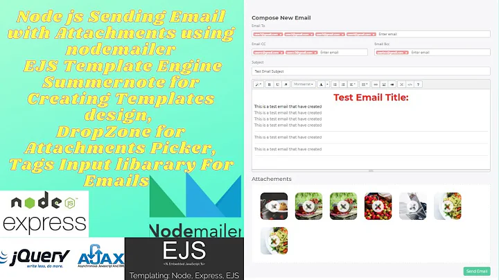 Send Email With Attachements in Node js using Nodemailer || Node js Nodemailer Email Send