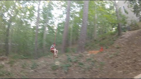 Piedmont Tree Climbing - First ride on new "Y" style tree swing