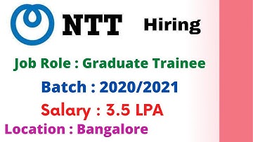 NTT Data Off Campus Hiring Freshers for the Role of Graduate Trainee |