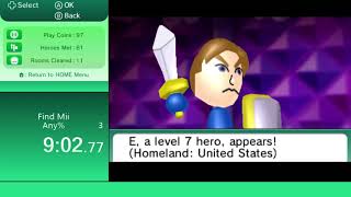 Find Mii Any% Speedrun in 13:10