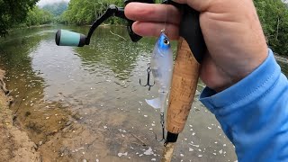 Exploring new bank fishing spots for Topwater Smallmouth! My favorite land based spot!