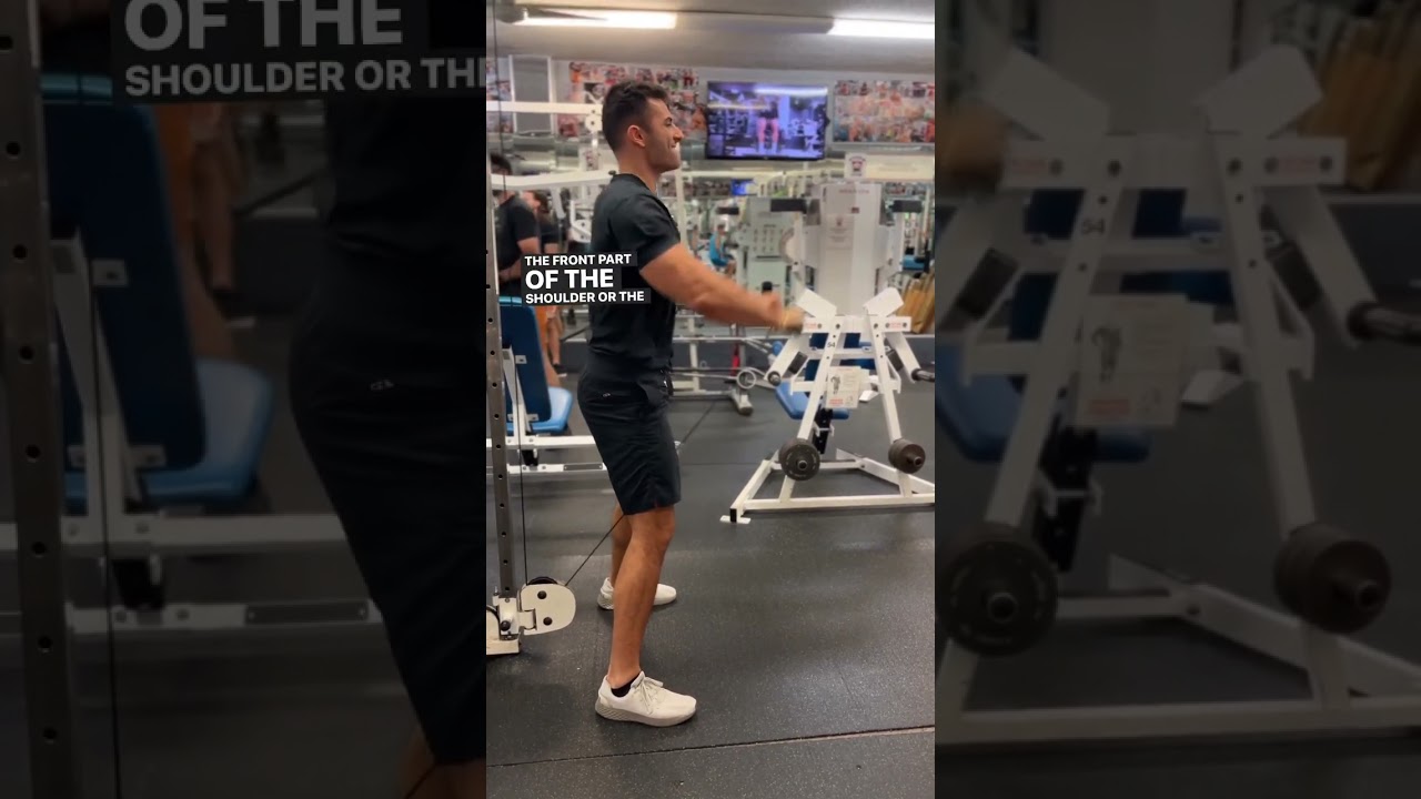 Как правильно выполнять подъем штанги на тросах перед собой с правильной техникой выполнения (дем...